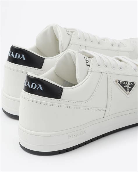 prada glace calf leather white shoes|Prada Downtown Leather Sneakers .